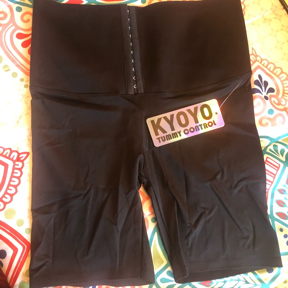 Black shorts with tummy control on top. M & L